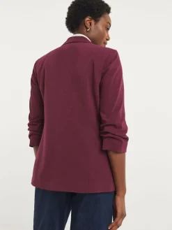 JD Williams Red Ruched Sleeve Blazer^Women Blazers|Suits & Tailoring