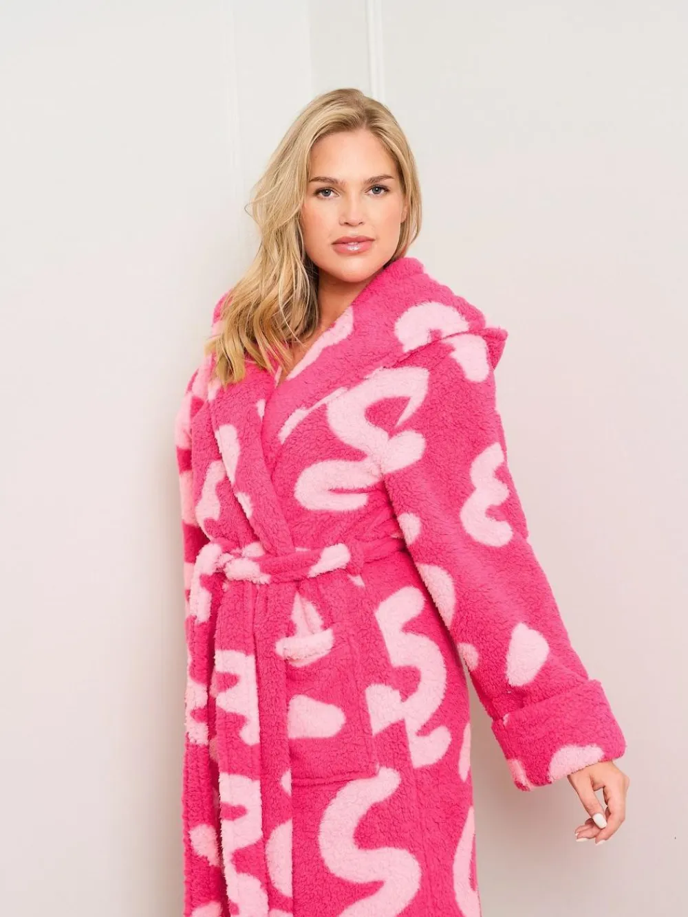 Jim Jam the Label Pink Squiggle Dressing Gown^Women Bathrobes