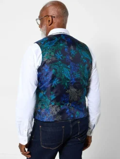 Joe Browns Green Contrast Buttons Check Trim Tailored Waistcoat^ Vests