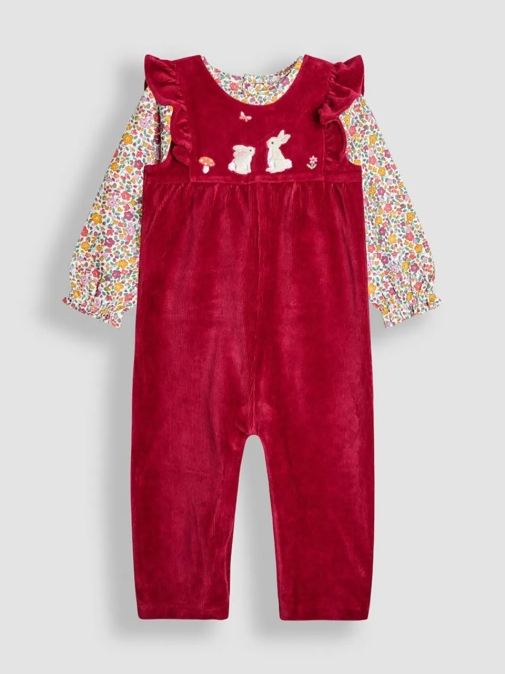 Jojo Maman Bébé Appliqué Velour Dungarees & Top Set^ Jumpsuits & Playsuits