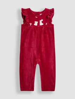 Jojo Maman Bébé Appliqué Velour Dungarees & Top Set^ Jumpsuits & Playsuits
