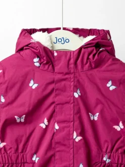 Sale Jojo Maman Bébé Lined Parka Berry Butterfly