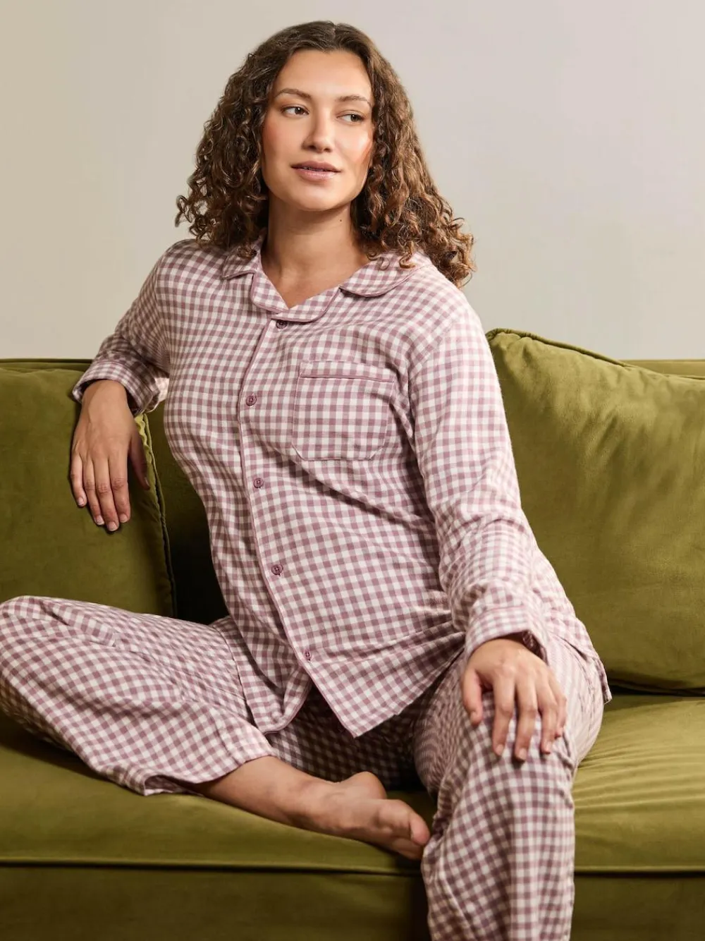 Clearance Jojo Maman Bébé Berry Maternity Gingham Pyjama Set