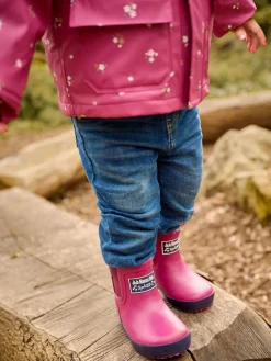 Hot Jojo Maman Bébé Berry Pink Cosy Lined Ankle Wellies