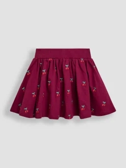 Jojo Maman Bébé Berry Red Cherry Embroidered Sweatshirt & Skirt Set^ Shorts & Skirts