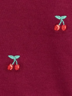 Jojo Maman Bébé Berry Red Cherry Embroidered Sweatshirt & Skirt Set^ Shorts & Skirts