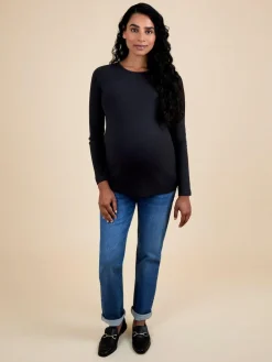 Clearance Jojo Maman Bébé Black 2-Pack Ribbed Maternity & Nursing Top