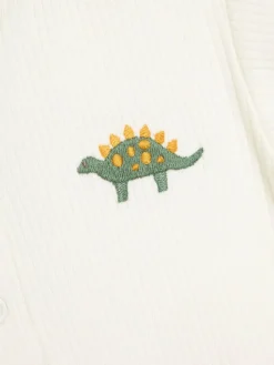 Outlet Jojo Maman Bébé Blue & Cream Dino 2-Pack Short Sleeve Bodysuits