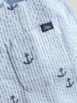 Hot Jojo Maman Bébé Blue Anchor Embroidered Dungarees