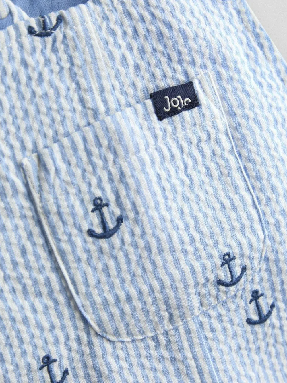 Hot Jojo Maman Bébé Blue Anchor Embroidered Dungarees