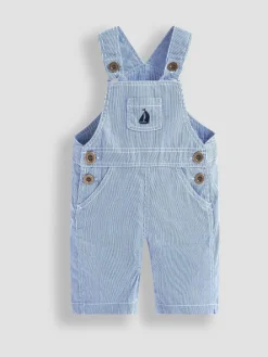 Jojo Maman Bébé Blue Boat Stripe Dungarees^BOY Rompers & Overalls|Dungarees