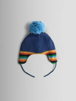 Clearance Jojo Maman Bébé Blue Dino Cosy Pom Pom Rib Hat