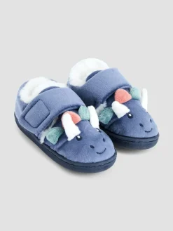 Jojo Maman Bébé Blue Dino Slipper Shoe^BOY Nightwear