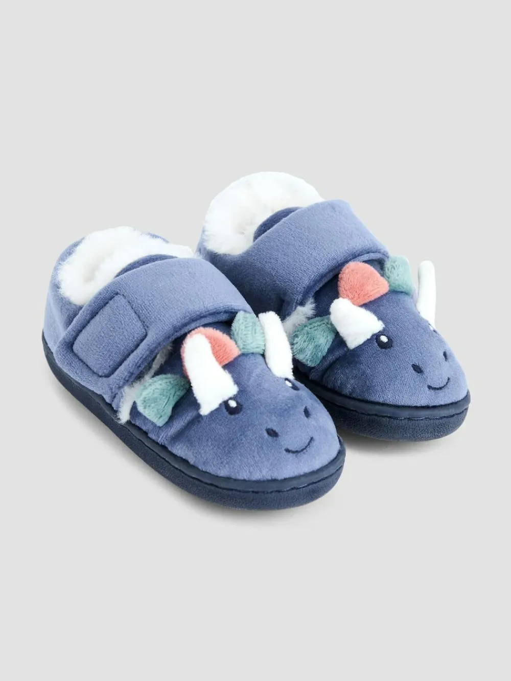 Jojo Maman Bébé Blue Dino Slipper Shoe^BOY Nightwear