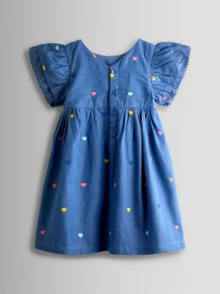 Jojo Maman Bébé Embroidered Frill Sleeve Dress^ Dresses|Dresses