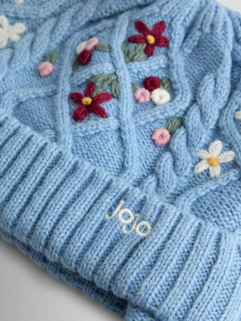 Jojo Maman Bébé Embroidered Cable Hat^ Hats & Scratch Mitts|Hats, Gloves & Scarves
