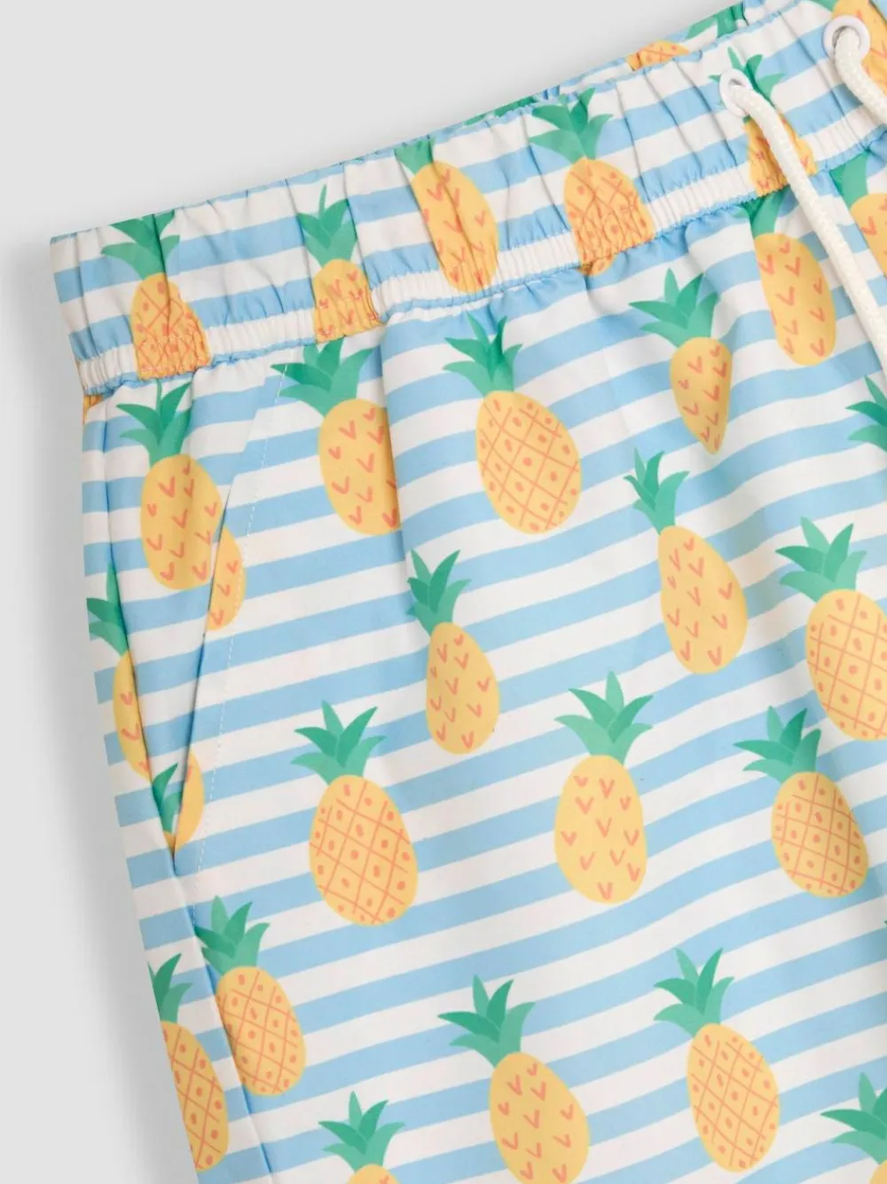 Jojo Maman Bébé Blue Mens Pineapple Printed Swim Shorts^ Swimwear