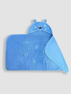 New Jojo Maman Bébé Blue Monster Large Hooded Towel
