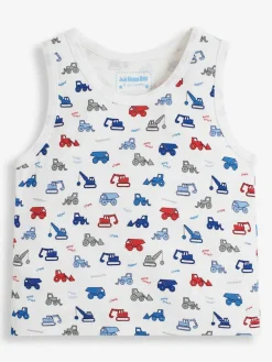 Jojo Maman Bébé Blue 3-Pack Digger Boys' Vest Set^BOY Vests|Vests