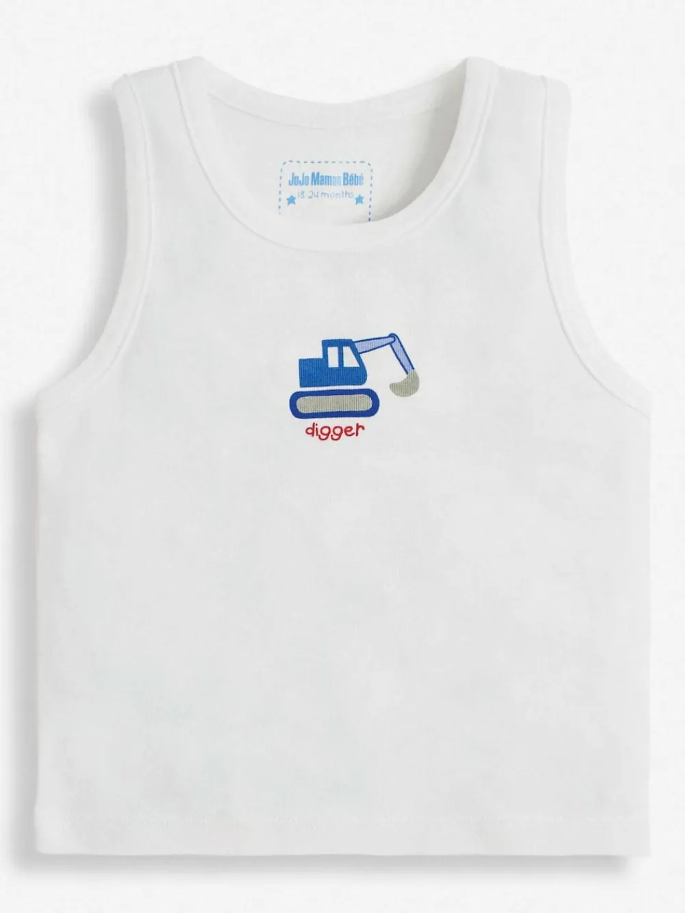 Jojo Maman Bébé Blue 3-Pack Digger Boys' Vest Set^BOY Vests|Vests