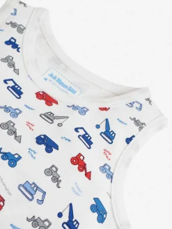 Jojo Maman Bébé Blue 3-Pack Digger Boys' Vest Set^BOY Vests|Vests