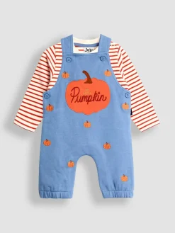 Jojo Maman Bébé 2-Piece Appliqué Dungarees & Print Top Set^BOY Dungarees