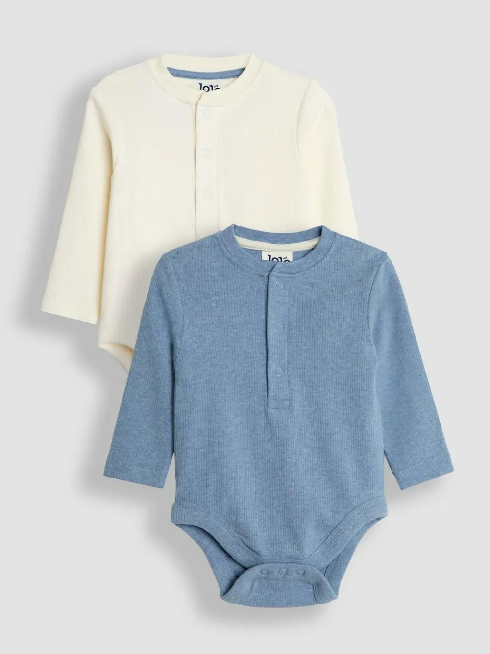 New Jojo Maman Bébé Blue Ribbed Bodies 2 Pack