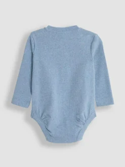 New Jojo Maman Bébé Blue Ribbed Bodies 2 Pack