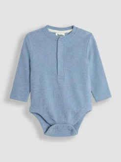 New Jojo Maman Bébé Blue Ribbed Bodies 2 Pack