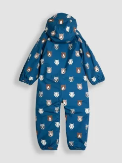 Online Jojo Maman Bébé Fleece-lined Waterproof Puddle Suit Blue Woodland