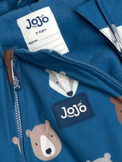 Online Jojo Maman Bébé Fleece-lined Waterproof Puddle Suit Blue Woodland