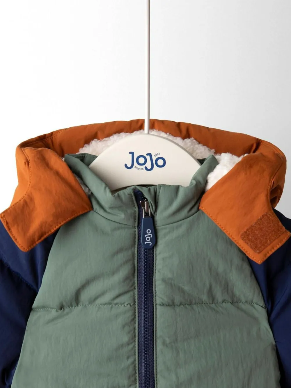 Hot Jojo Maman Bébé Borg Lined Hooded Puffer Coat Green