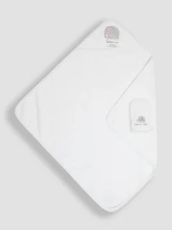 Jojo Maman Bébé Born in 2026 Hooded Towel & Wash Mitt^ Towels & Bathmats