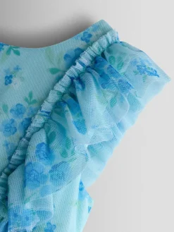 Best Jojo Maman Bébé Bright Blue Tulle Ruffle Party Dress