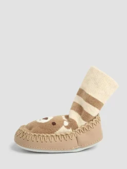 Best Jojo Maman Bébé Mouse Moccasin Slipper Socks Brown Bear