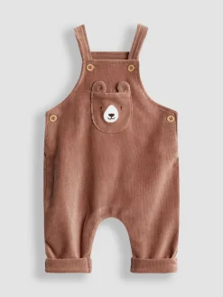 Jojo Maman Bébé Brown Bear Rib Velour Character Dungaree & Body Set^BOY Dungarees