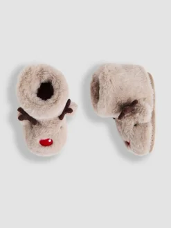 Jojo Maman Bébé Brown Reindeer Reindeer Slipper Boots