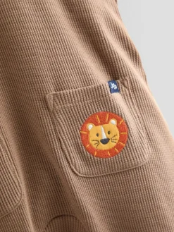 Sale Jojo Maman Bébé Brown Safari 2-Piece Appliqué Dungaree & Top Set