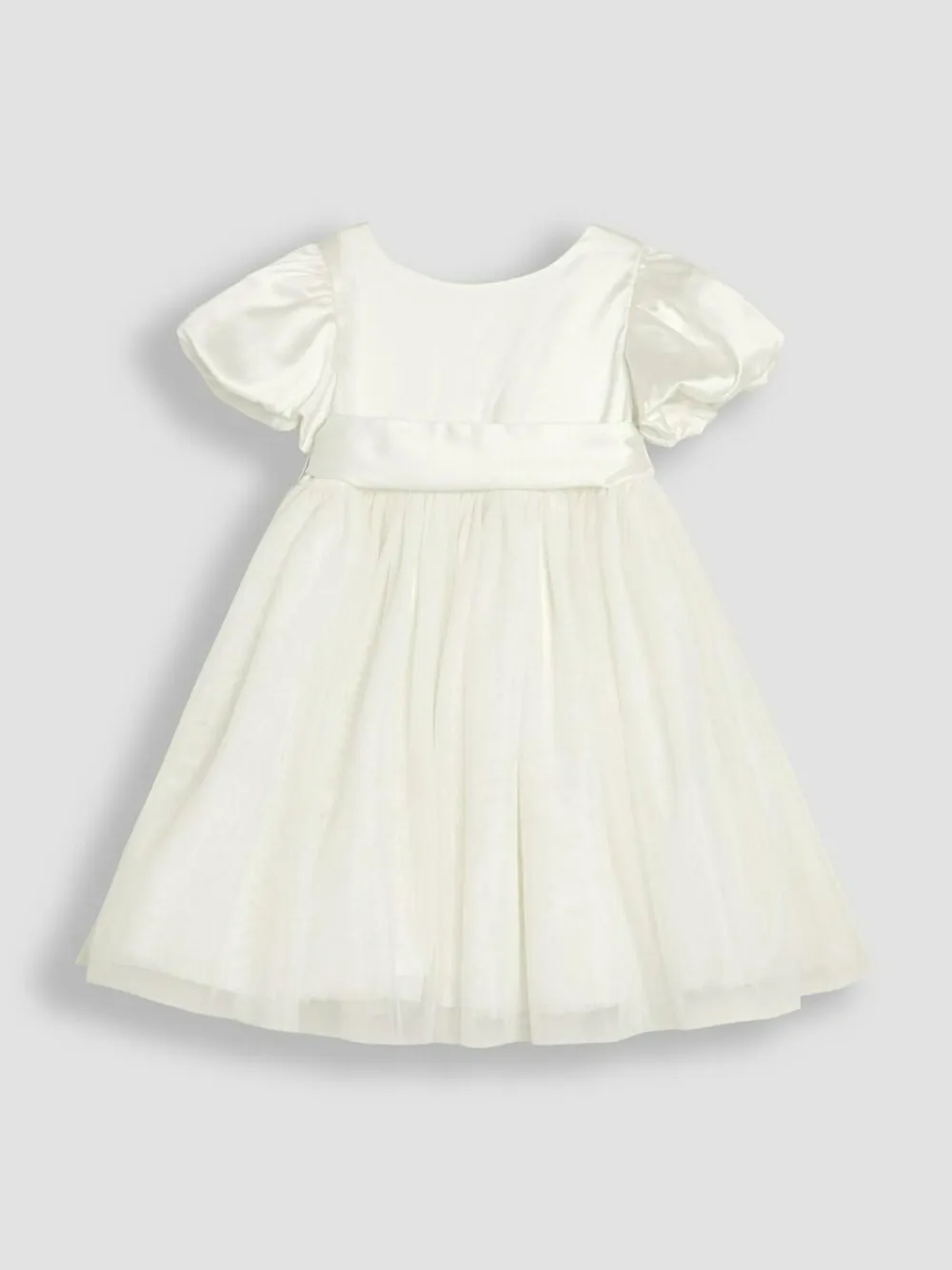 Outlet Jojo Maman Bébé Cream Balloon Sleeve Satin Sash Flower Girl Dress
