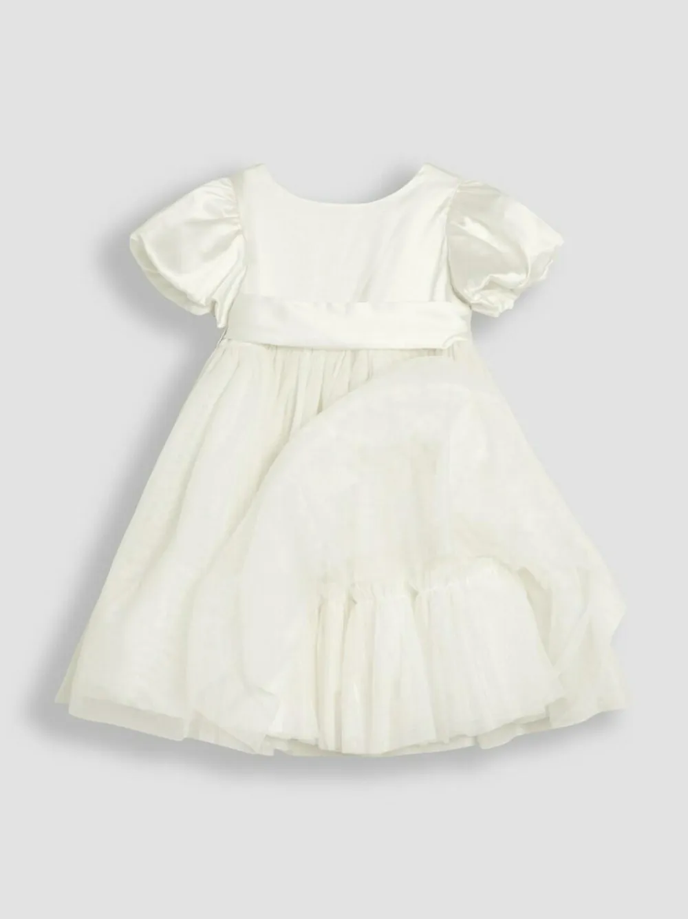Outlet Jojo Maman Bébé Cream Balloon Sleeve Satin Sash Flower Girl Dress