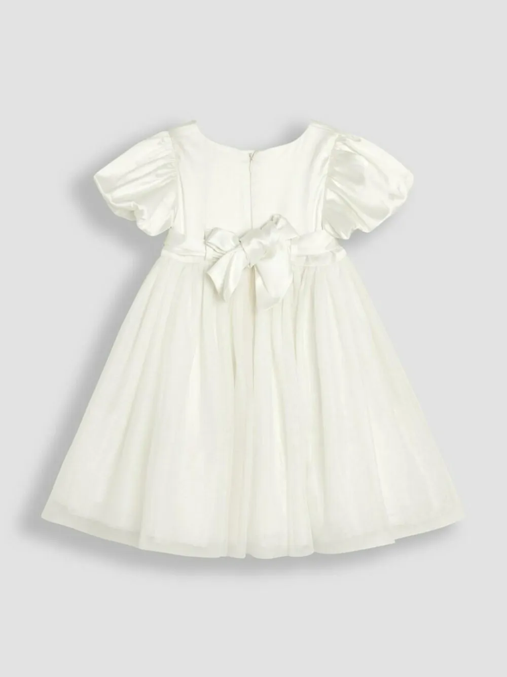 Outlet Jojo Maman Bébé Cream Balloon Sleeve Satin Sash Flower Girl Dress