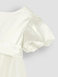 Outlet Jojo Maman Bébé Cream Balloon Sleeve Satin Sash Flower Girl Dress