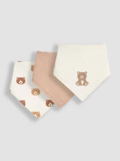 Hot Jojo Maman Bébé Cream Bear 3-Pack Baby Dribble Bibs