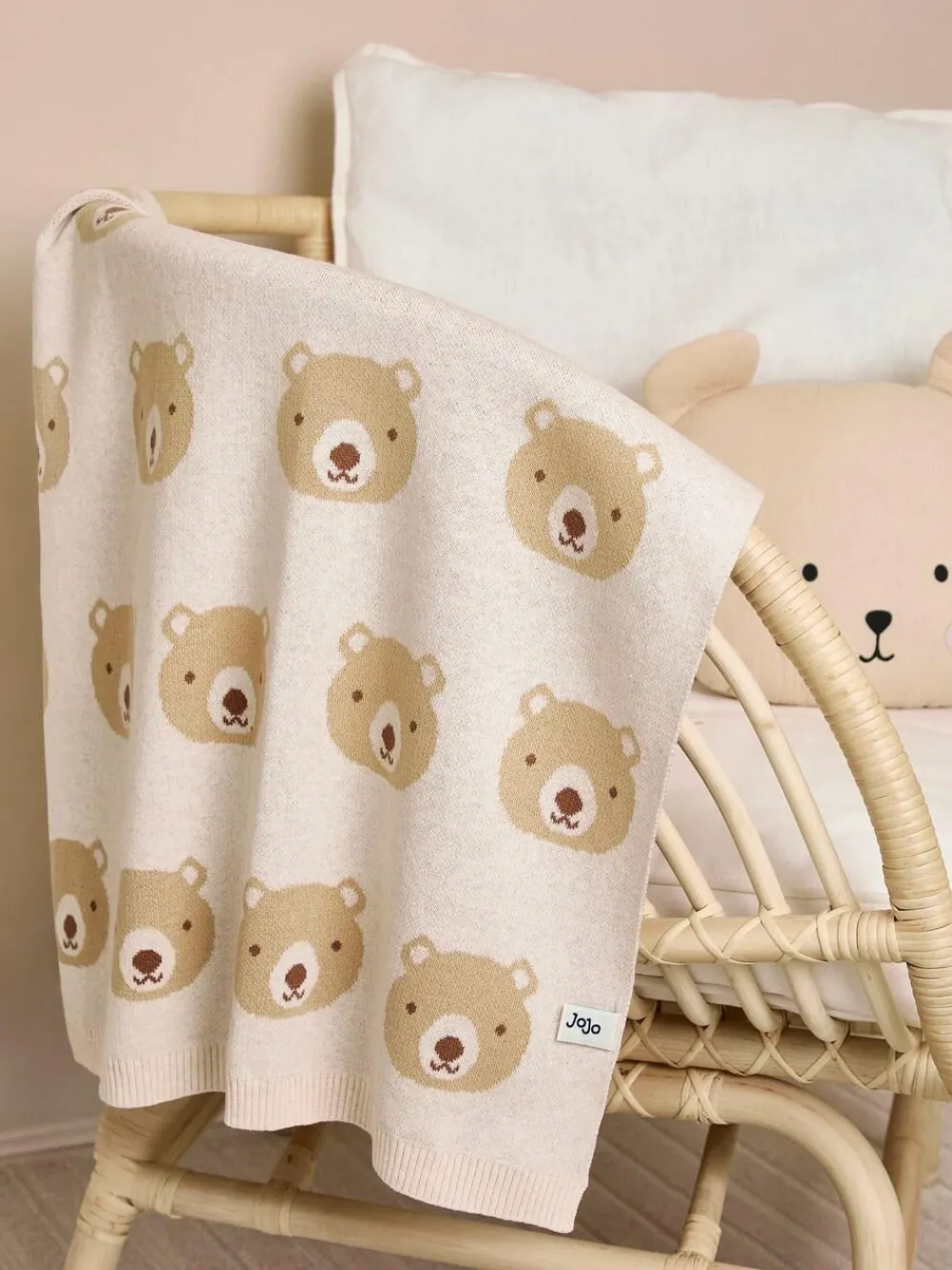 Online Jojo Maman Bébé Cream Bear Knitted Shawl