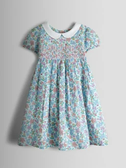 Clearance Jojo Maman Bébé Cream Collared Ditsy Floral Smocked Dress