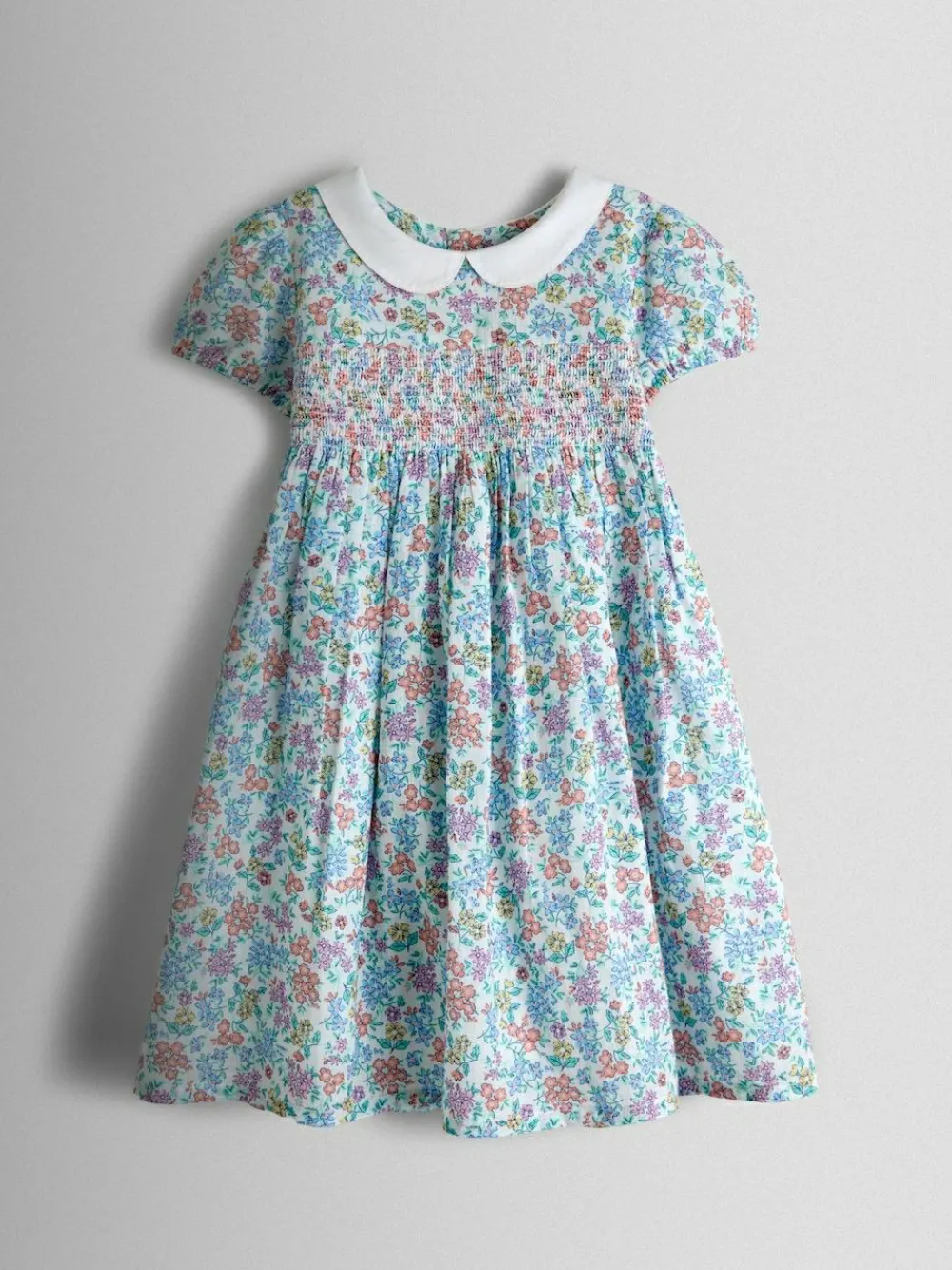 Clearance Jojo Maman Bébé Cream Collared Ditsy Floral Smocked Dress