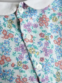 Clearance Jojo Maman Bébé Cream Collared Ditsy Floral Smocked Dress