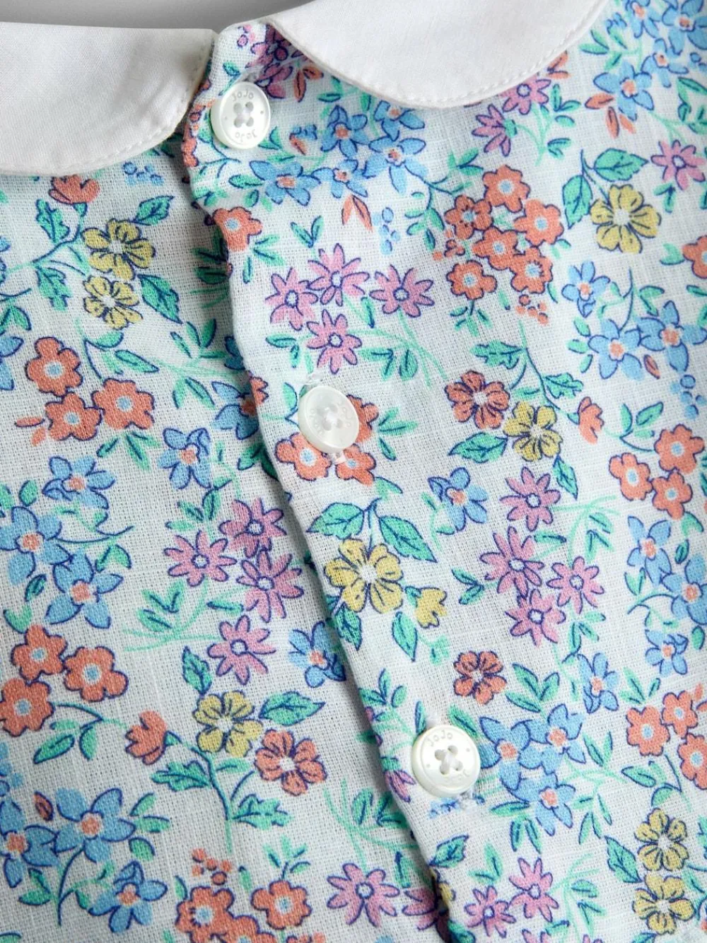 Clearance Jojo Maman Bébé Cream Collared Ditsy Floral Smocked Dress