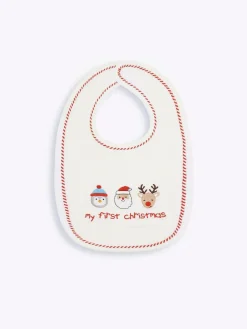 Jojo Maman Bébé Cream My First Christmas Bib^ Bibs