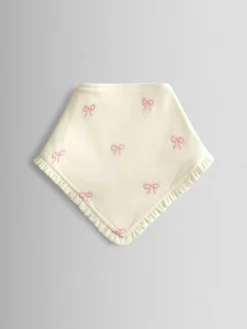 Best Jojo Maman Bébé Cream Pretty Organic Cotton 2-Pack Bow Embroidered Bibs
